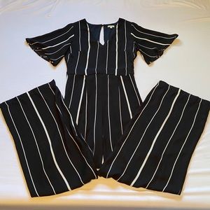Lily White Black & White Stripe Jumpsuit
